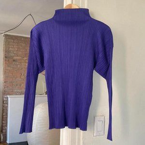 Issey Miyake Pleats Please Turtleneck Purple Blue, JP 3